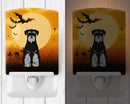 Halloween Standard Schnauzer Black Grey Ceramic Night Light Compact, UL-Certified, Ideal for Bedroom, Bathroom, Nursery, Hallway, Kitchen, 6x4x3, Multicolor
