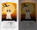 Halloween Saint Bernard Ceramic Night Light Compact, UL-Certified, Ideal for Bedroom, Bathroom, Nursery, Hallway, Kitchen, 6x4x3, Multicolor