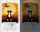 Halloween Entlebucher Ceramic Night Light Compact, UL-Certified, Ideal for Bedroom, Bathroom, Nursery, Hallway, Kitchen, 6x4x3, Multicolor