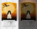 Halloween Swiss Hound Ceramic Night Light Compact, UL-Certified, Ideal for Bedroom, Bathroom, Nursery, Hallway, Kitchen, 6x4x3, Multicolor