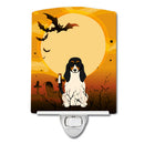 Halloween Swiss Hound Ceramic Night Light Compact, UL-Certified, Ideal for Bedroom, Bathroom, Nursery, Hallway, Kitchen, 6x4x3, Multicolor