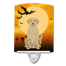 Halloween Yellow Labrador Ceramic Night Light Compact, UL-Certified, Ideal for Bedroom, Bathroom, Nursery, Hallway, Kitchen, 6x4x3, Multicolor