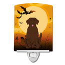 Halloween Chocolate Labrador Ceramic Night Light Compact, UL-Certified, Ideal for Bedroom, Bathroom, Nursery, Hallway, Kitchen, 6x4x3, Multicolor