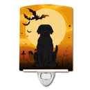 Halloween Black Labrador Ceramic Night Light Compact, UL-Certified, Ideal for Bedroom, Bathroom, Nursery, Hallway, Kitchen, 6x4x3, Multicolor