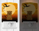 Halloween Glen of Imal Tan Ceramic Night Light Compact, UL-Certified, Ideal for Bedroom, Bathroom, Nursery, Hallway, Kitchen, 6x4x3, Multicolor