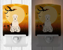 Halloween Soft Coated Wheaten Terrier Ceramic Night Light Compact, UL-Certified, Ideal for Bedroom, Bathroom, Nursery, Hallway, Kitchen, 6x4x3, Multicolor