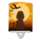 Halloween Irish Water Spaniel Ceramic Night Light Compact, UL-Certified, Ideal for Bedroom, Bathroom, Nursery, Hallway, Kitchen, 6x4x3, Multicolor