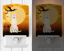 Halloween Irish Wolfhound Ceramic Night Light Compact, UL-Certified, Ideal for Bedroom, Bathroom, Nursery, Hallway, Kitchen, 6x4x3, Multicolor