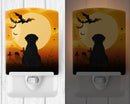 Halloween Giant Schnauzer Ceramic Night Light Compact, UL-Certified, Ideal for Bedroom, Bathroom, Nursery, Hallway, Kitchen, 6x4x3, Multicolor