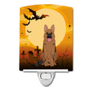 Halloween German Shepherd Ceramic Night Light Compact, UL-Certified, Ideal for Bedroom, Bathroom, Nursery, Hallway, Kitchen, 6x4x3, Multicolor