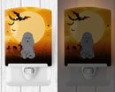 Halloween Poodle Silver Ceramic Night Light Compact, UL-Certified, Ideal for Bedroom, Bathroom, Nursery, Hallway, Kitchen, 6x4x3, Multicolor