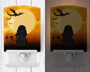 Halloween Poodle Black Ceramic Night Light Compact, UL-Certified, Ideal for Bedroom, Bathroom, Nursery, Hallway, Kitchen, 6x4x3, Multicolor