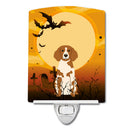 Halloween Brittany Spaniel Ceramic Night Light Compact, UL-Certified, Ideal for Bedroom, Bathroom, Nursery, Hallway, Kitchen, 6x4x3, Multicolor