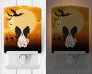 Halloween Papillon Black White Ceramic Night Light Compact, UL-Certified, Ideal for Bedroom, Bathroom, Nursery, Hallway, Kitchen, 6x4x3, Multicolor