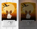 Halloween Papillon Red White Ceramic Night Light Compact, UL-Certified, Ideal for Bedroom, Bathroom, Nursery, Hallway, Kitchen, 6x4x3, Multicolor