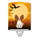Halloween Papillon Red White Ceramic Night Light Compact, UL-Certified, Ideal for Bedroom, Bathroom, Nursery, Hallway, Kitchen, 6x4x3, Multicolor