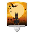 Halloween Beauce Shepherd Dog Ceramic Night Light Compact, UL-Certified, Ideal for Bedroom, Bathroom, Nursery, Hallway, Kitchen, 6x4x3, Multicolor