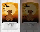 Halloween Briard Brown Ceramic Night Light Compact, UL-Certified, Ideal for Bedroom, Bathroom, Nursery, Hallway, Kitchen, 6x4x3, Multicolor