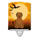 Halloween Briard Brown Ceramic Night Light Compact, UL-Certified, Ideal for Bedroom, Bathroom, Nursery, Hallway, Kitchen, 6x4x3, Multicolor