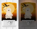 Halloween Great Pyrenese Ceramic Night Light Compact, UL-Certified, Ideal for Bedroom, Bathroom, Nursery, Hallway, Kitchen, 6x4x3, Multicolor