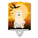 Halloween Great Pyrenese Ceramic Night Light Compact, UL-Certified, Ideal for Bedroom, Bathroom, Nursery, Hallway, Kitchen, 6x4x3, Multicolor