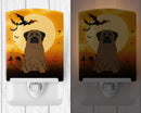 Halloween Bullmastiff Ceramic Night Light Compact, UL-Certified, Ideal for Bedroom, Bathroom, Nursery, Hallway, Kitchen, 6x4x3, Multicolor