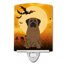 Halloween Bullmastiff Ceramic Night Light Compact, UL-Certified, Ideal for Bedroom, Bathroom, Nursery, Hallway, Kitchen, 6x4x3, Multicolor