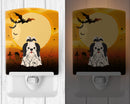 Halloween Shih Tzu Black White Ceramic Night Light Compact, UL-Certified, Ideal for Bedroom, Bathroom, Nursery, Hallway, Kitchen, 6x4x3, Multicolor