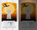 Halloween Bedlington Terrier Blue Ceramic Night Light Compact, UL-Certified, Ideal for Bedroom, Bathroom, Nursery, Hallway, Kitchen, 6x4x3, Multicolor