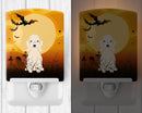 Halloween Bedlington Terrier Sandy Ceramic Night Light Compact, UL-Certified, Ideal for Bedroom, Bathroom, Nursery, Hallway, Kitchen, 6x4x3, Multicolor