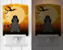 Halloween Cocker Spaniel Black Ceramic Night Light Compact, UL-Certified, Ideal for Bedroom, Bathroom, Nursery, Hallway, Kitchen, 6x4x3, Multicolor