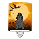 Halloween Cocker Spaniel Black Ceramic Night Light Compact, UL-Certified, Ideal for Bedroom, Bathroom, Nursery, Hallway, Kitchen, 6x4x3, Multicolor