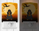 Halloween Cocker Spaniel Black Tan Ceramic Night Light Compact, UL-Certified, Ideal for Bedroom, Bathroom, Nursery, Hallway, Kitchen, 6x4x3, Multicolor