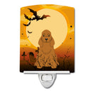 Halloween Cocker Spaniel Red Ceramic Night Light Compact, UL-Certified, Ideal for Bedroom, Bathroom, Nursery, Hallway, Kitchen, 6x4x3, Multicolor