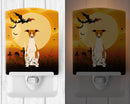 Halloween Whippet Ceramic Night Light Compact, UL-Certified, Ideal for Bedroom, Bathroom, Nursery, Hallway, Kitchen, 6x4x3, Multicolor