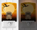 Halloween Pekingese Tan Ceramic Night Light Compact, UL-Certified, Ideal for Bedroom, Bathroom, Nursery, Hallway, Kitchen, 6x4x3, Multicolor