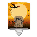 Halloween Pekingese Tan Ceramic Night Light Compact, UL-Certified, Ideal for Bedroom, Bathroom, Nursery, Hallway, Kitchen, 6x4x3, Multicolor
