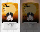 Halloween Pekingese Black White Ceramic Night Light Compact, UL-Certified, Ideal for Bedroom, Bathroom, Nursery, Hallway, Kitchen, 6x4x3, Multicolor