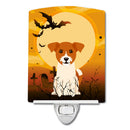 Halloween Jack Russell Terrier Ceramic Night Light Compact, UL-Certified, Ideal for Bedroom, Bathroom, Nursery, Hallway, Kitchen, 6x4x3, Multicolor
