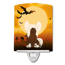 Halloween Chinese Crested Cream Ceramic Night Light Compact, UL-Certified, Ideal for Bedroom, Bathroom, Nursery, Hallway, Kitchen, 6x4x3, Multicolor