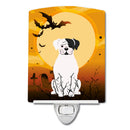 Halloween White Boxer Cooper Ceramic Night Light Compact, UL-Certified, Ideal for Bedroom, Bathroom, Nursery, Hallway, Kitchen, 6x4x3, Multicolor