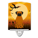 Halloween Fawn Boxer Ceramic Night Light Compact, UL-Certified, Ideal for Bedroom, Bathroom, Nursery, Hallway, Kitchen, 6x4x3, Multicolor