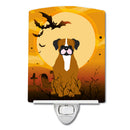 Halloween Flashy Fawn Boxer Ceramic Night Light Compact, UL-Certified, Ideal for Bedroom, Bathroom, Nursery, Hallway, Kitchen, 6x4x3, Multicolor