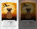 Halloween Brindle Boxer Ceramic Night Light Compact, UL-Certified, Ideal for Bedroom, Bathroom, Nursery, Hallway, Kitchen, 6x4x3, Multicolor