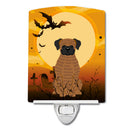 Halloween Brindle Boxer Ceramic Night Light Compact, UL-Certified, Ideal for Bedroom, Bathroom, Nursery, Hallway, Kitchen, 6x4x3, Multicolor