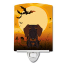 Halloween Wire Haired Dachshund Chocolate Ceramic Night Light Compact, UL-Certified, Ideal for Bedroom, Bathroom, Nursery, Hallway, Kitchen, 6x4x3, Multicolor