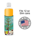 Birman Cat Merry Christmas Tree Slim Can Hugger , Insulated Foam Hugger for 12 oz Slim Cans, Beer Bottles & Water Bottles, Printed in USA