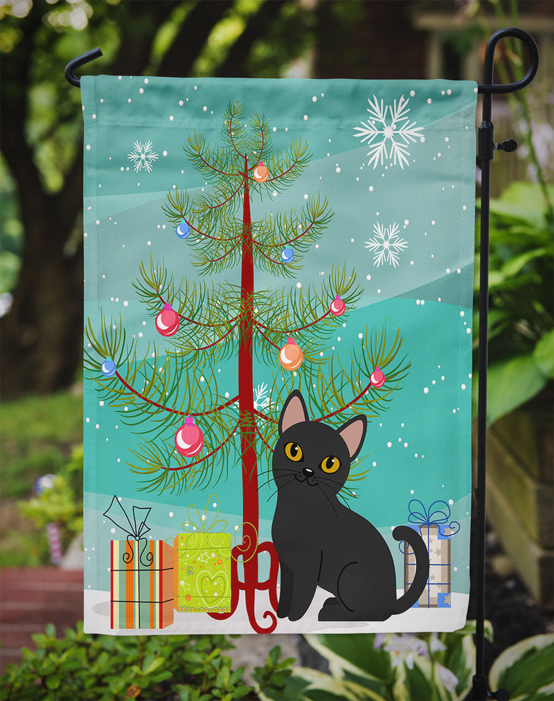 Bombay Cat Merry Christmas Tree Garden Flag - Outdoor Decorative Yard Flag BB4417GF