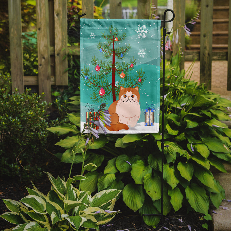 Exotic Shorthair Cat Merry Christmas Tree Flag Garden Size BB4419GF