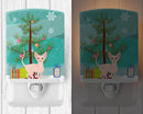 Sphynx Cat Merry Christmas Tree Ceramic Night Light Compact, UL-Certified, Ideal for Bedroom, Bathroom, Nursery, Hallway, Kitchen, 6x4x3, Multicolor
